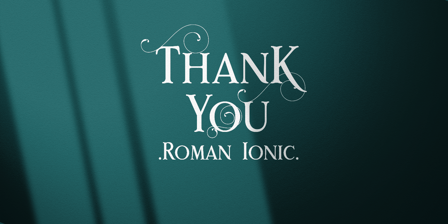 Przykład czcionki Rome Ionic Regular